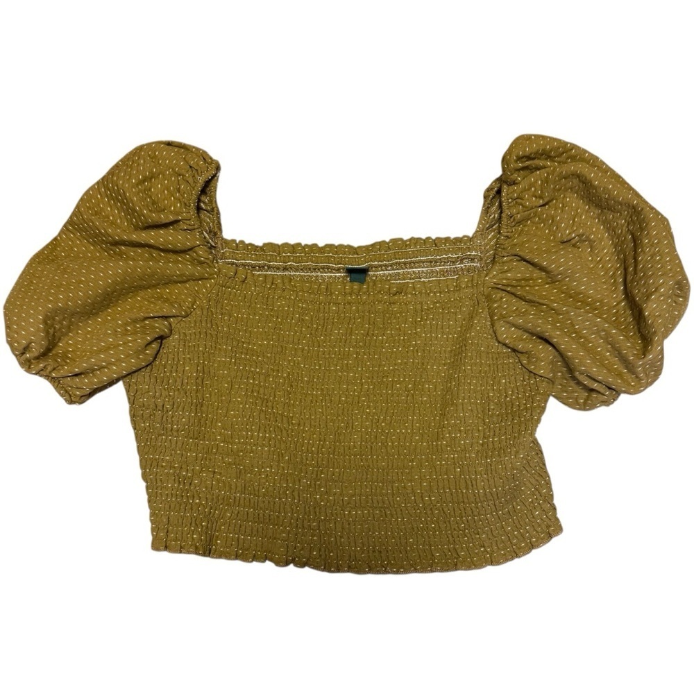 Wild Fable Size XL Cottagecore Smocked Cropped Off The Shoulder Tops Lot of 2 - Picture 3 of 12